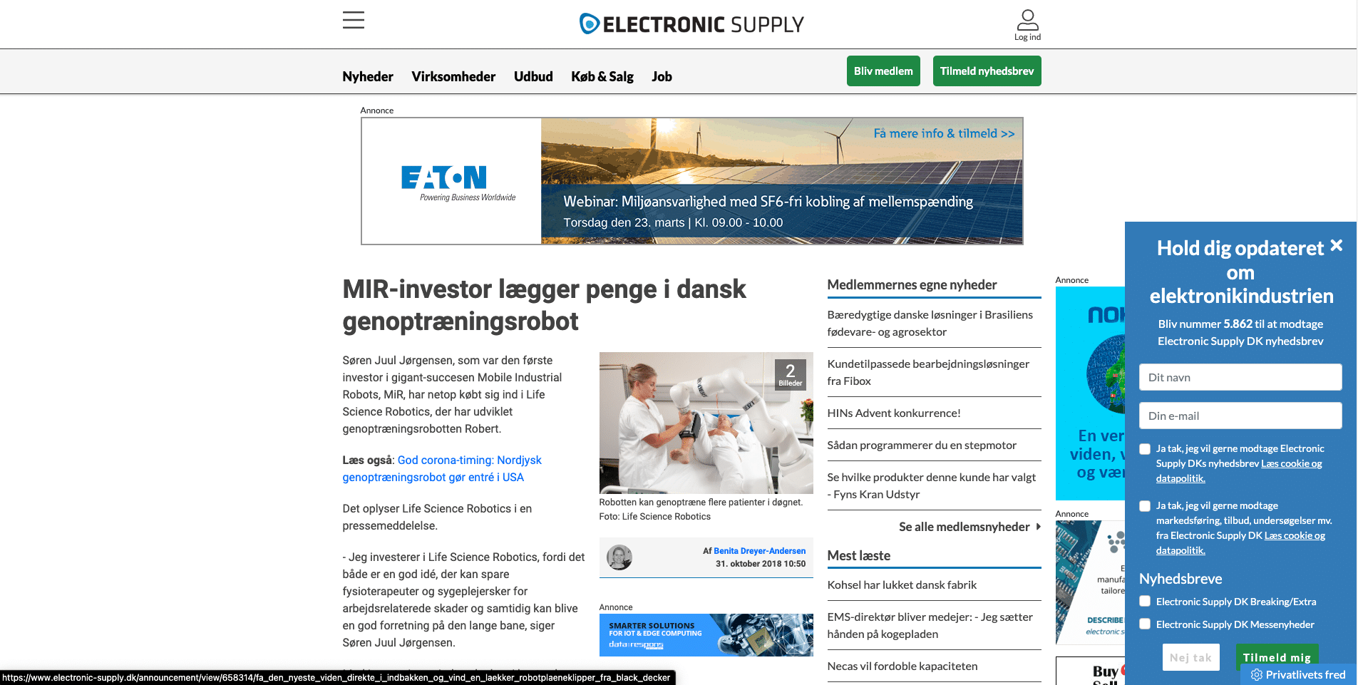 Electronic Supply - MiR-investor lægger penge i dansk ...